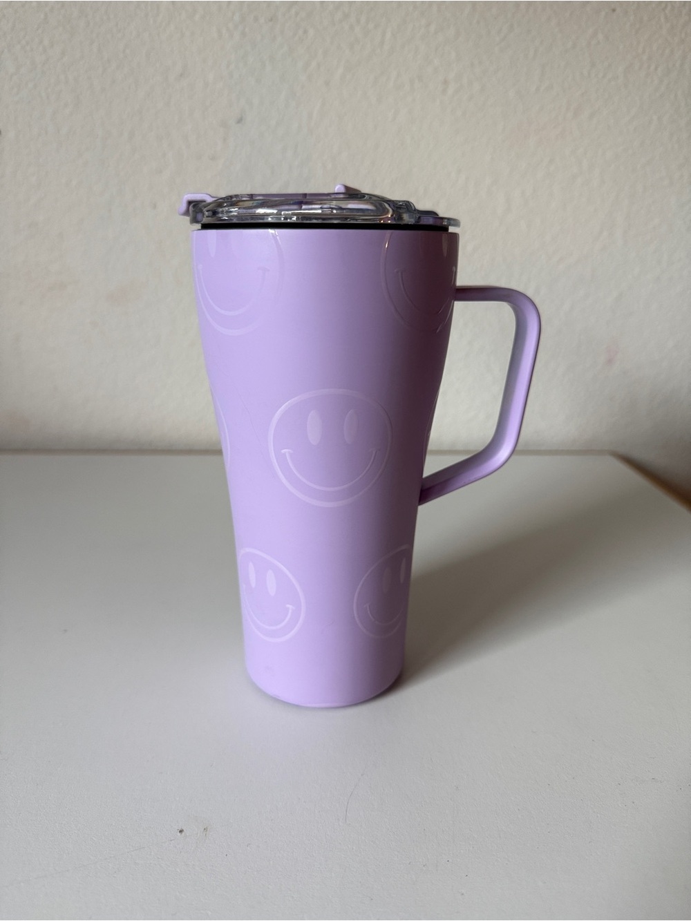 BruMate Toddy 22oz Happy Hour Limited Edition Purple Smiley Face Coffee Mug
